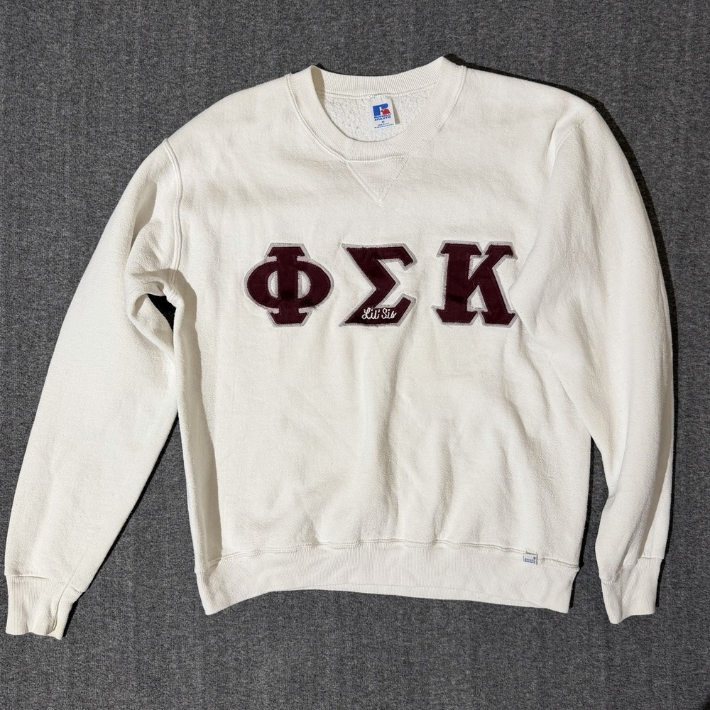 Vintage Russell Athletics Phi Sigma Kappa Lil' Sis Sweatshirt Sz M 1986 Frat